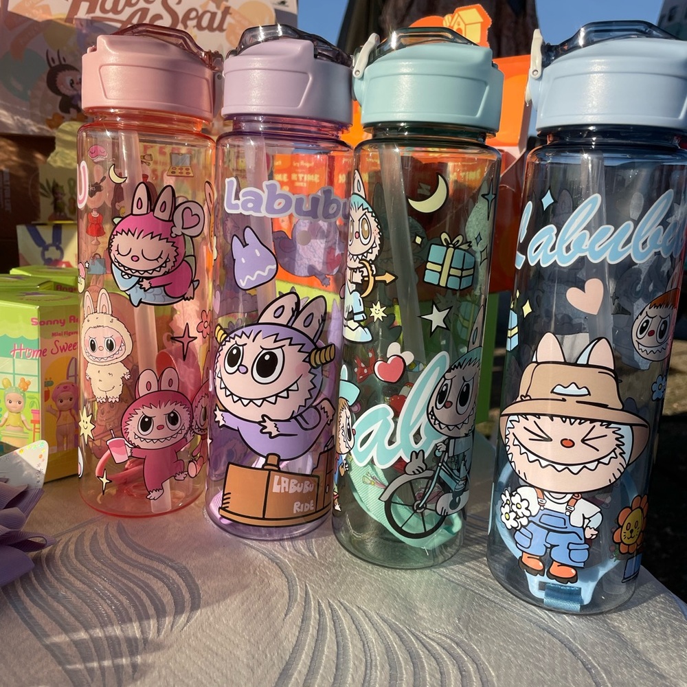 Labubu Character Water Bottles Set